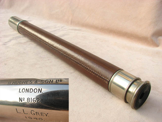 WW2 Henry Hughes & Son Officer of the Watch telescope owned by Lieutenant Grey DSC